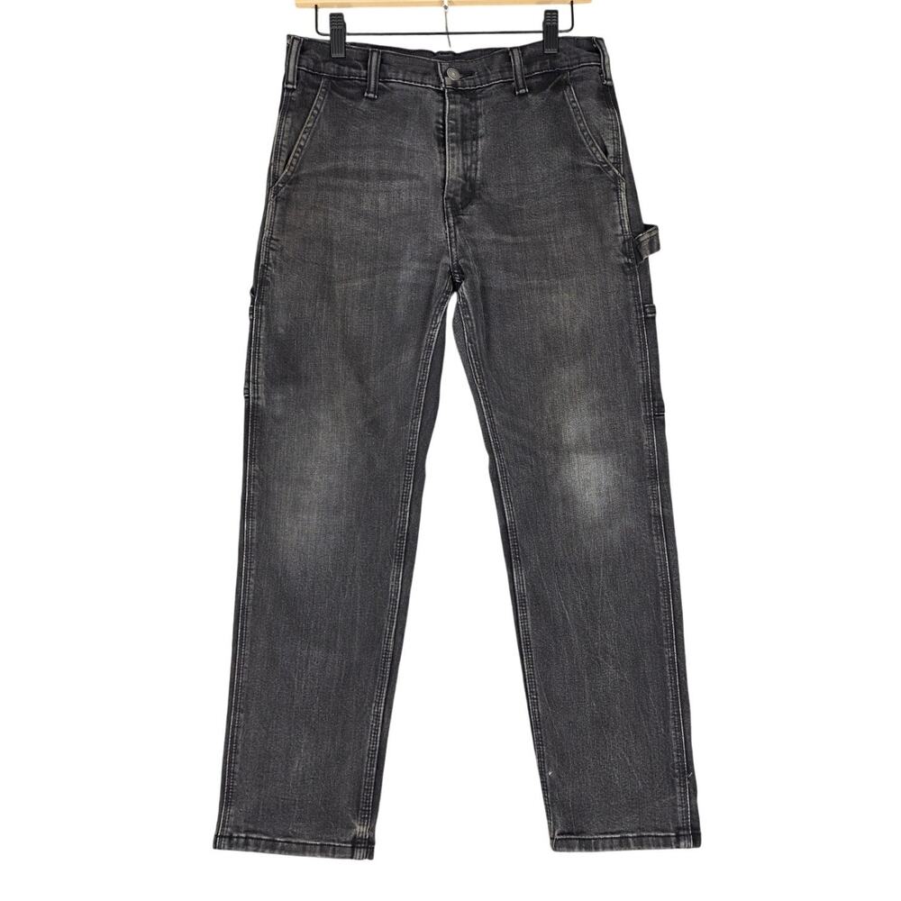 LEVI’S MEN’S CARPENTER UTILITY JEANS – W30 L30 – BLACK LIGHT WASH – STRAIGHT LEG